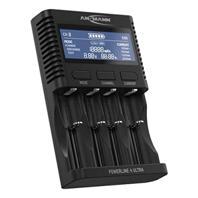 Immagine di Ansmann Powerline 4 Ultra Caricabatterie universale NiCd, NiMH, LiIon Ministilo (AAA), Stilo (AA), 1/2 Torcia (C), (D), 10340, 10350, 10440, 10500,