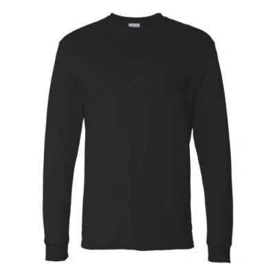 Immagine di Hanes Essentials Set di 2 Magliette a Maniche Lunghe Camicia Elegante, Nero, M (Pacco da 2) Uomo