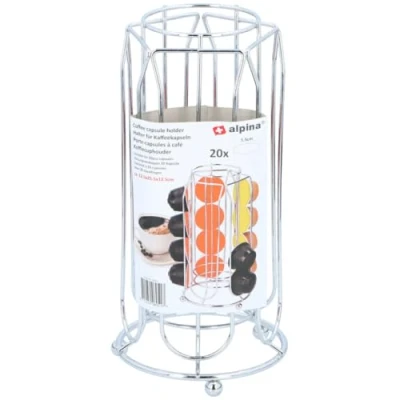 Immagine di Stand Portacapsule Porta Cialde Capsule Caffè Dispenser In Metallo 20 Posti Verticale