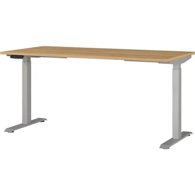 Immagine di Germania Scrivania 7908 638, a Rovere di Grandson repro/Argento, tel. regolabile in altezza, 160 x 120 80 cm (LxAxP)