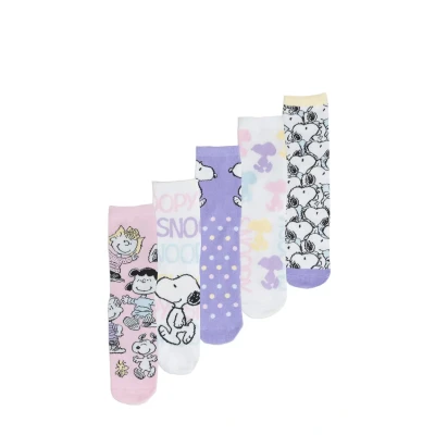 Immagine di United Labels The Peanuts Snoopy Calze da ginnastica donna, 38 43, confezione 5, multicolore, 43