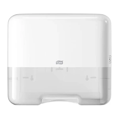 Immagine di Tork 553100 Dispenser Mini per asciugamani piegati a V/C, bianco, Elevation Design, compatibile con sistema H3