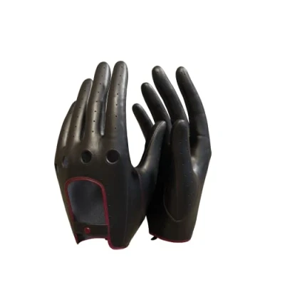 Immagine di MGGMOKAY Guanti da guida in pelle donna sfoderati,Nerorosso,S