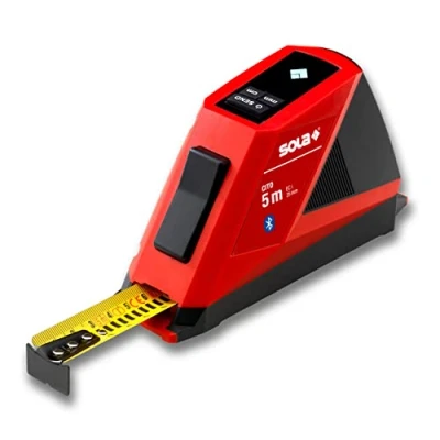 Immagine di SOLA CITO Metro a nastro digitale da 5 m 25 mm con Bluetooth display LCD e batteria LiPo Trasferimento dei valori misurati sull&#039;app per smartphone lungo scala