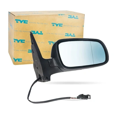 Immagine di Specchio retrovisore esterno Tyc 337 0015 Dx con la prima mano convesso, tonalità blu, termico, Piccolo alloggiamento specchio, per regolazione elettr