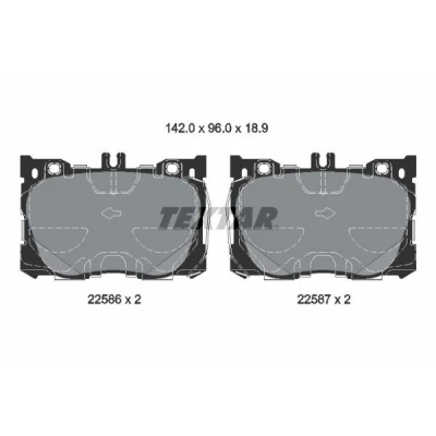 Immagine di TEXTAR 2258601 Kit pastiglie freno Predisposto per contatto segnalazione usura MERCEDES BENZ: GLC SUV, Classe C T modell, E Sedan