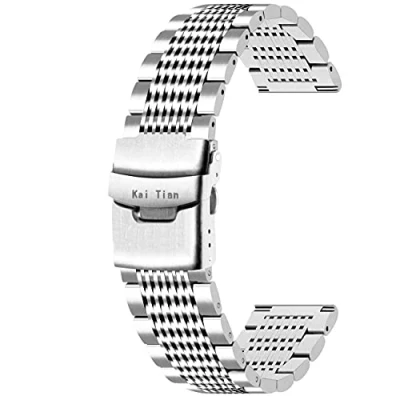 Immagine di Kai Tian Cinturino Maglia 20mm Guarda Bracciale Donne Uomini Orologio Acciaio Argento