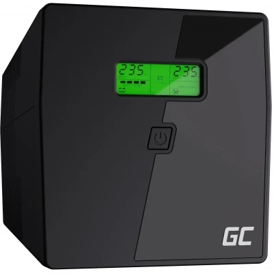 Immagine di Green Cell® Gruppo di continuità UPS Potenza 1000VA (700W) 230V Alimentatore protezione da sovratensioni line interactive AVR Onda sinusoidale pura USB/RJ45 2X Schuko IEC Uscite con Display LCD