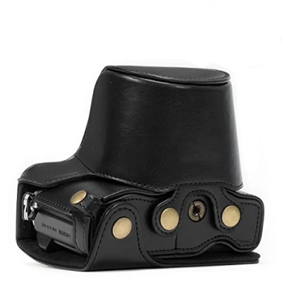 Immagine di Megagear Mg636 Olympus Om D E M10 Mark Ii, (14 42Mm) Ever Ready Custodia In Finta Pelle Per Fotocamera Con Tracolla, Nero