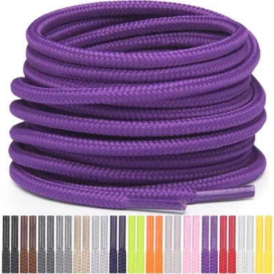 Immagine di Miscly Lacci Rotondi per Scarpe, Sneaker e Stivali, Disponibili in Diverse Lunghezze Colori (Viola, 91 cm)