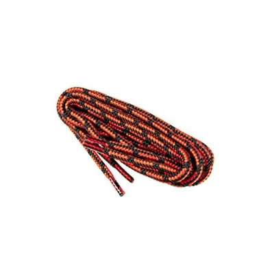 Immagine di Lacci Tondi per Scarpe e Stivali da Lavoro, Antinfortunistiche, Resistenti, Vari Colori Lunghezze, Fatti in Europa dalla Worker Walker Pro, 1 Paio (9131 nero con rosso / 90 cm 35 pollice)