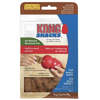 Immagine di KONG Snacks Premi Naturali per Cani (Utilizzato al Meglio Giocattolo in Gomma Resistente) Biscotti Fegato di Taglia Piccola