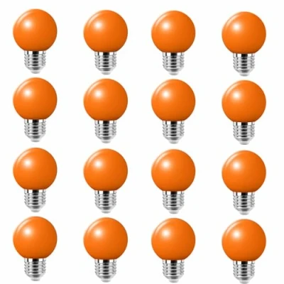 Immagine di lampadina a LED colori E27, 2 W, equivalente, 20 200 lm, grande attacco vite, LED, multicolore, per casa, bar, feste, decorazione d&#039;atmosfera, confezione da 16