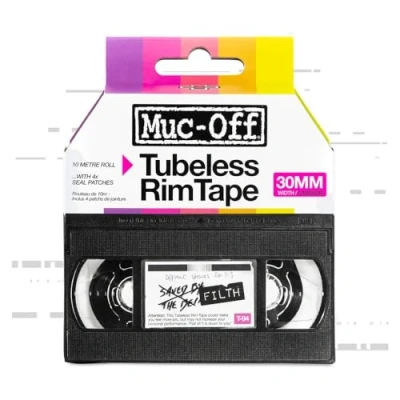 Immagine di Muc Off Tubeless Rim Tape, 30 mm Nastro Sensibile alla Pressione Rotolo di per Ruote da 10 m con 4 Pezze Riparazione