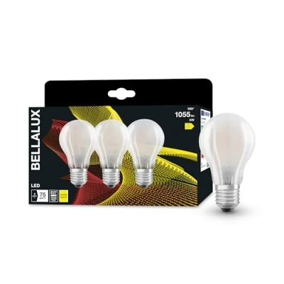 Immagine di BELLALUX Lampada a LED, E27 base vetro opaco ,Bianco caldo (2700K), 1055 Lumen, sostituzione delle lampade 75W, non dimmerabile, 3 Confezione
