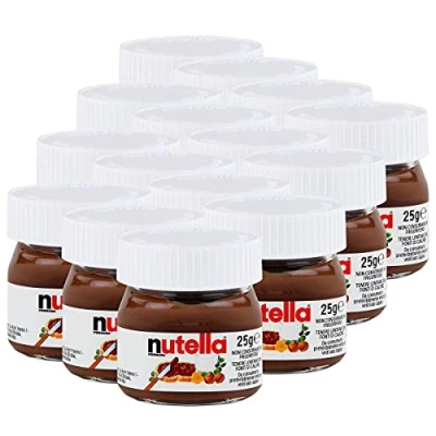 Immagine di Nutella Ferrero piccolo mini design vetro Set di a 25 G, pane aufstrich, Noce nugat Crema, Cioccolato auftrich