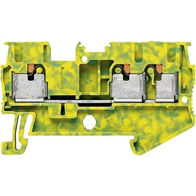 Immagine di Phoenix Contact PT 2,5 TWIN PE 3209565 Morsetto triplo di protezione Numero Poli (num): 3 0.14 mm² 2.5 Verde, Giallo 1 pz.