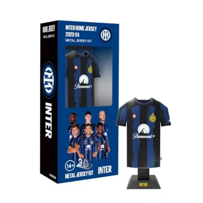 Immagine di INTER Maglia Home Jersey 2023 2024 Miniatura Alluminio con Custodia da Assemblare Calcio, Milano, Idea Regalo, Oggetto Collezione, Prodotto Ufficiale