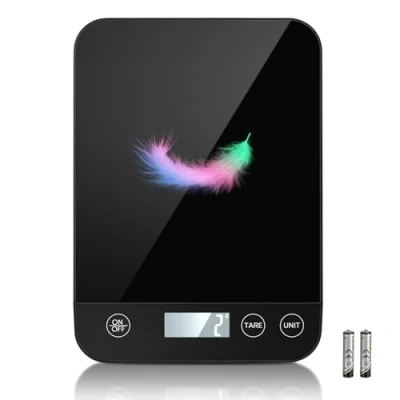 Immagine di Drcowu Bilancia Cucina Digitale 10kg, Alimentare Elettronica da con Precisione 1g, LCD Retroilluminato, Pesa Alimenti per Cucinare, Preparazione Pasti, Keto e Dolci, Nero