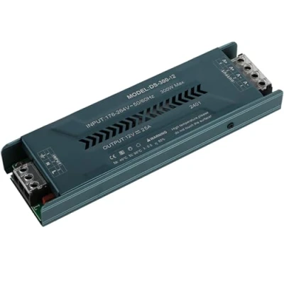 Immagine di Alimentatore switching LED sottile per ingegneria domestica 25A 12V 300W ingresso driver trasformatore AC176 264V a uscita DC12V adatto barre luminose bassa tensione