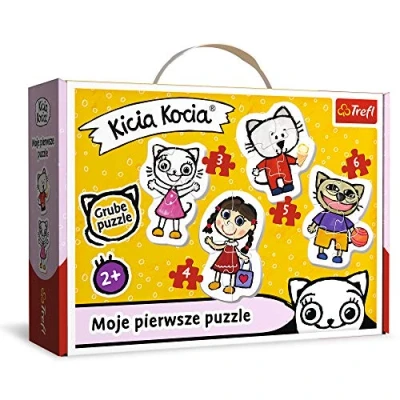 Immagine di Trefl Die fröhliche, Kätzchen Kicia Kocia da 3 a 6 Pezzi, 4 Set, Bambini dai 2 Anni in su Puzzle Baby Classic, Colore Allegro Gattino, 36088