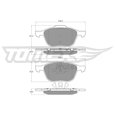 Immagine di TOMEX brakes TX 13 05 Kit pastiglie freno Assale anteriore FORD: KUGA 2, FOCUS 2 Kombi, 3, VOLVO: V40 Hatchback, V50, S40 II, MAZDA: 3 Hatchback