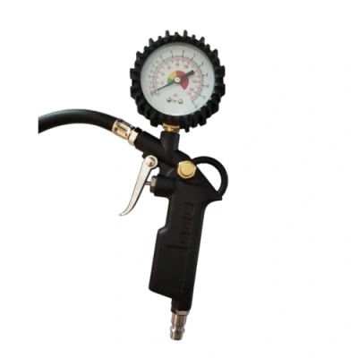 Immagine di Pistola con Manometro Gonfiaggio Pneumatici Professionale Pressione Gomme di Auto Moto Camion e Biciclette 170psi attacco 1/4 Scala in BAR/Psi