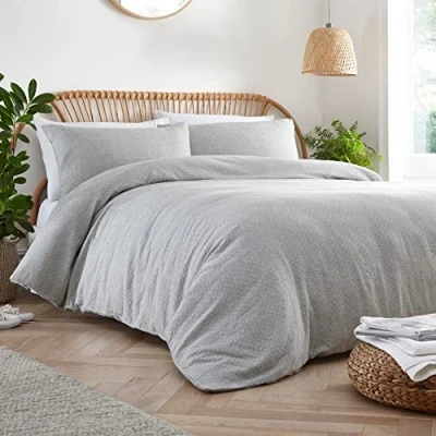 Immagine di Appletree Loft Napoli Set copripiumino 100% cotone, per letto king size, colore: Grigio