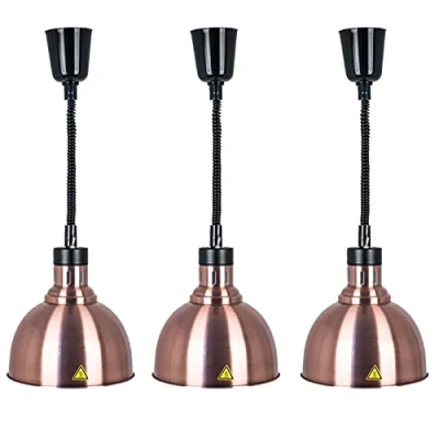 Immagine di Aocay Lampada di Calore per Alimentar, scaldavivande Commerciale, 60 180cm Regolabile Lampade Riscaldanti Buffet Esibire Scalda Vivande Cibo Riscaldante, Diametro: 25cm, 3PCS