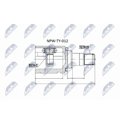 Immagine di NTY NPW TY 012 Kit Giunto Omocinetico sul lato del cambio, Assale anteriore Sx TOYOTA: Auris Hatchback, RAV4 III SUV