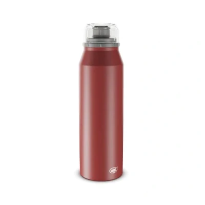 Immagine di alfi ENDLESS ISO BOTTLE 500ml, mediterranean red mat, thermos in acciaio, totalmente ermetico con tappo a vite, tiene caldo per 12 ore, freddo 24 bevande gassate, anti impronte, senza BPA