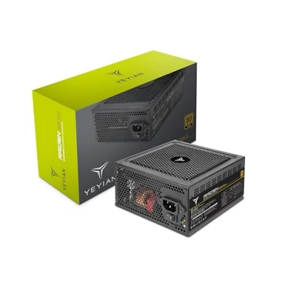 Immagine di Yeyian Raiden Alimentatore per PC semimodulare da 650 W 80+ Oro PCIE6+2 ATX 12V Versione 2.0 Cavi Piatti Ventola 140 mm Compatibile con Gioco Nvidia AMD (Nero)