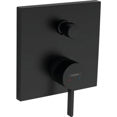 Immagine di hansgrohe Finoris Miscelatore monocomando vasca ad incasso con valvola antiriflusso (EN1717), nero opaco, 76416670