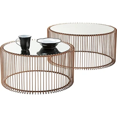 Immagine di Kare Design Tavolino da Caffè Filo Rame, Set di 2, 33.5x69.5cm