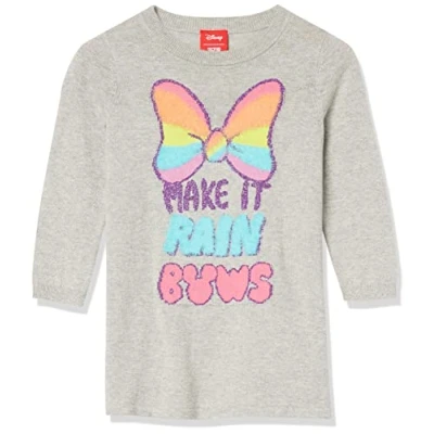 Immagine di Amazon Essentials Disney Marvel Star Wars Frozen Princess Abiti in Maglia (in precedenza Spotted Zebra) Bambine e Ragazze, Minnie/Arcobaleno, 8 Anni