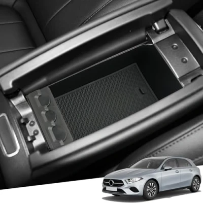 Immagine di YEE PIN Auto Scatola di Immagazzinaggio Accessori per Benz A Class W177 V177 2018 2023 / B W247 GLA H247 2020 CLA C118 Center Console Bracciolo Box con Tappetino Antiscivolo