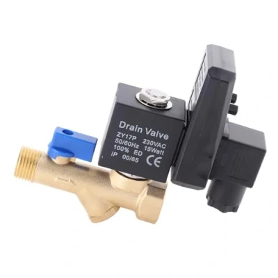 Immagine di Valvola di scarico automatica, G1 / 2 DN15 automatica a tempo elettronico per la gestione della condensa del compressore d&#039;aria (AC230V)