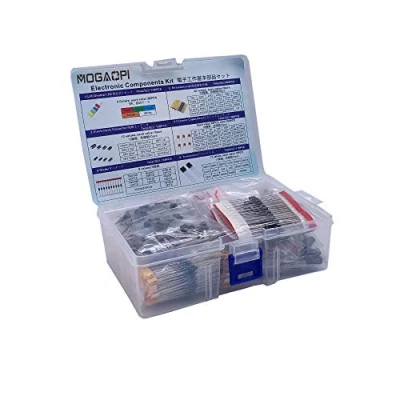 Immagine di MOGAOPI Kit Componente Elettronico &amp; Totale 1390 Pz, Diodi LED, Resistori A Film Metallico, Condensatori Elettrolitici, Comuni, Scatola Assortimento Transistor Comune.