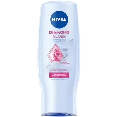 Immagine di NIVEA Diamond Gloss Brillanz balsamo nutriente per capelli con particelle di diamante e olio rosa, intensivo una lucentezza brillante (200 ml)