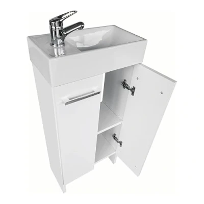 Immagine di paplinskimoebel mobile bagno 81 cm x 40 22 cm, con lavabo sottolavabo per 40cm, (Bianco)