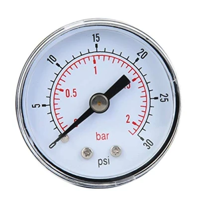 Immagine di Manometro meccanico, 1/8 di pollice BSPT assiale per aria, olio e acqua(0 30psi,0 2bar)