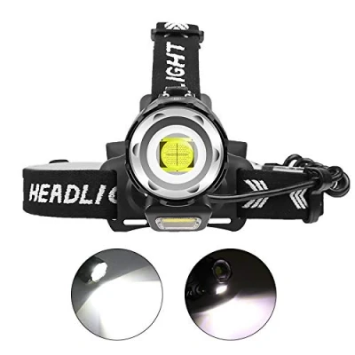 Immagine di 12000 Lumen Lampada Frontale LED Ricaricabile, WESLITE XHP90 Alta Potenza Super Luminoso Lampade da Testa Zoomabile Torcia 4 Modalità per la Pesca Caccia Speleologia