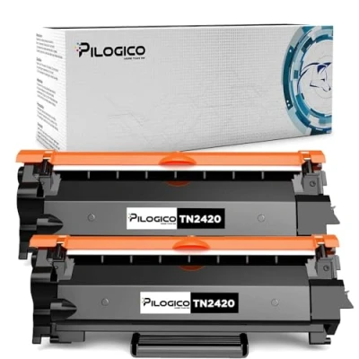 Immagine di Pilogico 2 Toner TN2420 Compatibili per Brother MFC L2710DW L2710DN L2750DW HL L2350DW DCP L2510D L2530DW TN 2420 TN2410 Nero pack