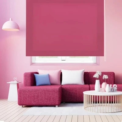 Immagine di Blindecor Ara Tenda a rullo traslucida tinta unita Fucsia, 100 x 175 cm (Larghezza Altezza) Dimensioni del tessuto 97 170 per interne
