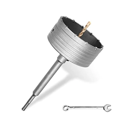 Immagine di Set di punte per trapano SDS Plus, diametro 125 mm, filettatura M22, adattatore 220 mm e punta centraggio 8x110 pietra artificiale, marmo (125 mm)
