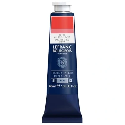Immagine di Lefranc Bourgeois 301761 pittura A olio pregiata di ottima qualità, resistente alla Luce e consistenza uniforme, tubo da 40 ml, ideale per telai, tele, tavole Giappone Rossa