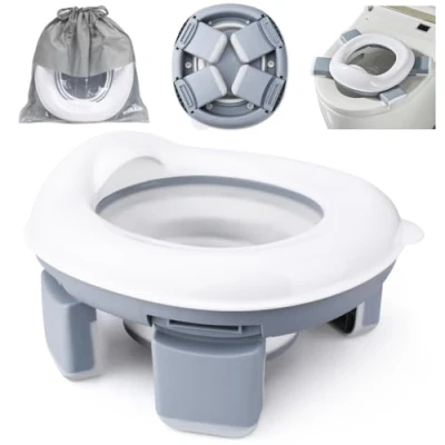 Immagine di TOSUTO Vasino portatile per Bambini da Viaggio,Pieghevole WC bambini,Sedile vasetto bambini,3 in 1 Pieghevole Interno Esterno Toilette Sedile del Water Addestramento