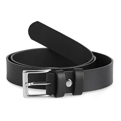 Immagine di Ladeheid Cintura per Bambini in 100% Vera Pelle K1D5 (Nero 1, 55 cm (Lunghezza totale 74 cm))