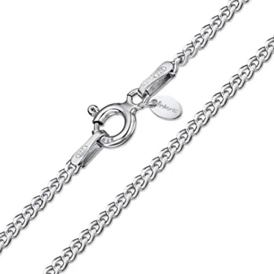Immagine di Amberta® Gioielli Collanina Catenina Argento Sterling 925 Modello Barbazzale Larghezza 1.3 mm Lunghezza: 40 45 50 55 60 70 cm (45cm)