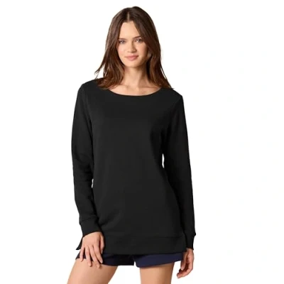 Immagine di Amazon Essentials Felpa a Tunica in Pile con Scollo Aperto Donna, Nero, XL